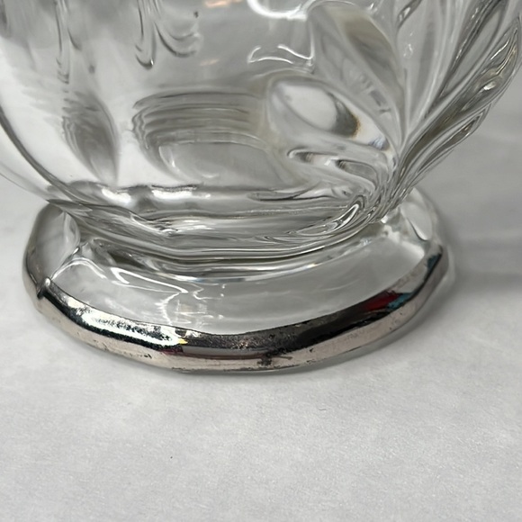 Fostoria Baroque Cream and Sugar with Silver Overlay of Wild Roses Elegant Glass - Picture 12 of 13